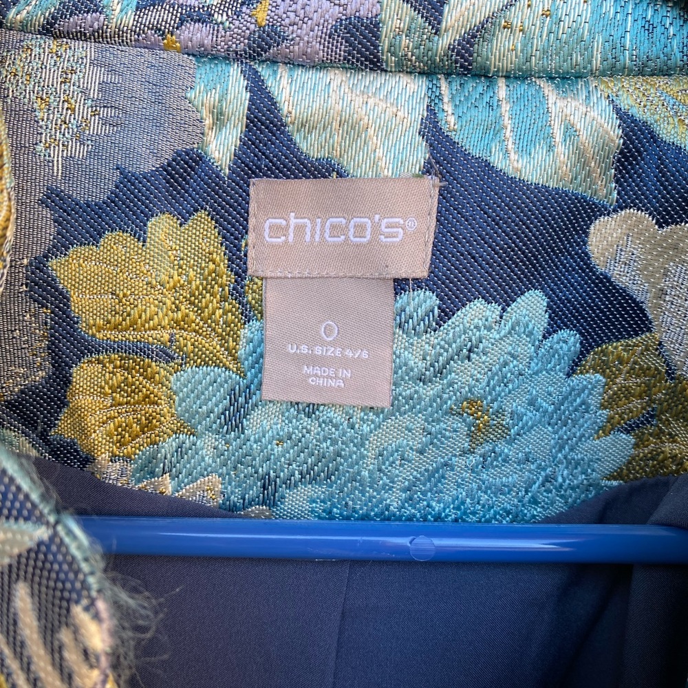 Chico's Green and Blue Floral Blazer - Picture 3 of 10